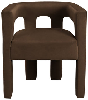 Athena Velvet / Engineered Wood / Foam Contemporary Brown Velvet Dining Chair - 25" W x 21" D x 27" H