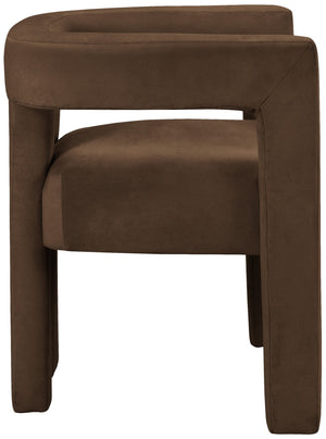 Athena Velvet / Engineered Wood / Foam Contemporary Brown Velvet Dining Chair - 25" W x 21" D x 27" H