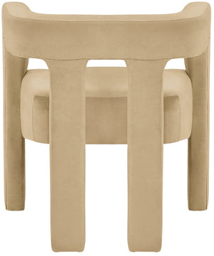 Athena Velvet / Engineered Wood / Foam Contemporary Camel Velvet Dining Chair - 25" W x 21" D x 27" H