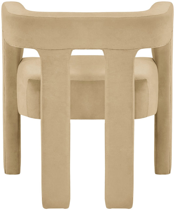 Athena Velvet / Engineered Wood / Foam Contemporary Camel Velvet Dining Chair - 25" W x 21" D x 27" H