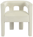 Athena Velvet / Engineered Wood / Foam Contemporary Cream Velvet Dining Chair - 25" W x 21" D x 27" H