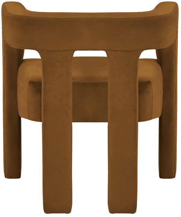 Athena Velvet / Engineered Wood / Foam Contemporary Saddle  Velvet Dining Chair - 25" W x 21" D x 27" H