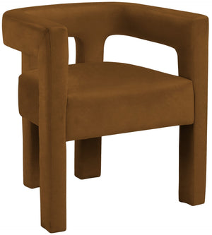 Athena Velvet / Engineered Wood / Foam Contemporary Saddle  Velvet Dining Chair - 25" W x 21" D x 27" H