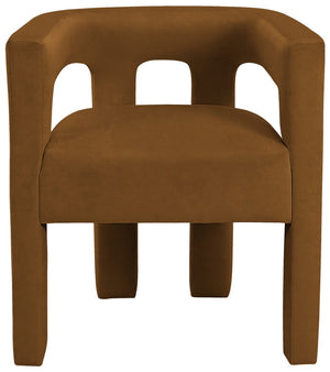 Athena Velvet / Engineered Wood / Foam Contemporary Saddle  Velvet Dining Chair - 25" W x 21" D x 27" H