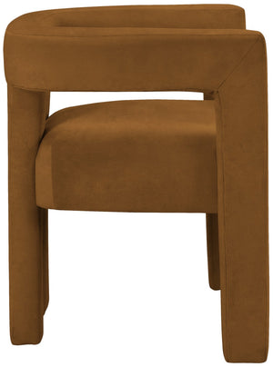 Athena Velvet / Engineered Wood / Foam Contemporary Saddle  Velvet Dining Chair - 25" W x 21" D x 27" H