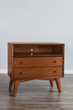 Alpine Furniture Flynn Large Nightstand, Acorn 966-22 Acorn Mahogany Solids & Okoume Veneer 28 x 15 x 26