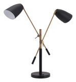 Zuo Modern Tanner Steel Modern Commercial Grade Table Lamp Black, Brass Steel