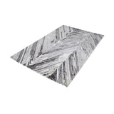 Rhythm Handwoven Printed Wool Rug in Grey and White