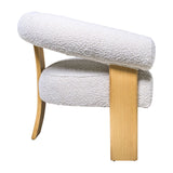 Sagebrook Home Contemporary Curved Back Wishbonechair With Brown Oak Legs - Iv 17043-01 Ivory/beige Non-woven Fabric