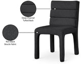 Kai Boucle Fabric / Metal / Plywood / Foam Contemporary Black Boucle Fabric Dining Chair - 19" W x 23" D x 34" H