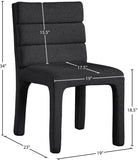 Kai Boucle Fabric / Metal / Plywood / Foam Contemporary Black Boucle Fabric Dining Chair - 19" W x 23" D x 34" H