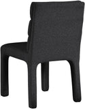 Kai Boucle Fabric / Metal / Plywood / Foam Contemporary Black Boucle Fabric Dining Chair - 19" W x 23" D x 34" H