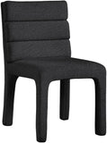 Kai Boucle Fabric / Metal / Plywood / Foam Contemporary Black Boucle Fabric Dining Chair - 19" W x 23" D x 34" H