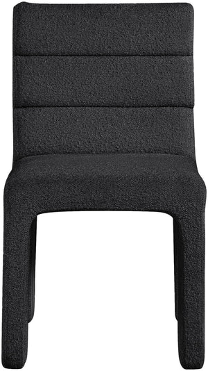Kai Boucle Fabric / Metal / Plywood / Foam Contemporary Black Boucle Fabric Dining Chair - 19" W x 23" D x 34" H