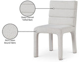 Kai Boucle Fabric / Metal / Plywood / Foam Contemporary Cream Boucle Fabric Dining Chair - 19" W x 23" D x 34" H