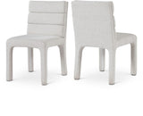 Kai Boucle Fabric / Metal / Plywood / Foam Contemporary Cream Boucle Fabric Dining Chair - 19" W x 23" D x 34" H