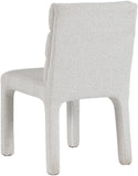 Kai Boucle Fabric / Metal / Plywood / Foam Contemporary Cream Boucle Fabric Dining Chair - 19" W x 23" D x 34" H