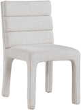 Kai Boucle Fabric / Metal / Plywood / Foam Contemporary Cream Boucle Fabric Dining Chair - 19" W x 23" D x 34" H