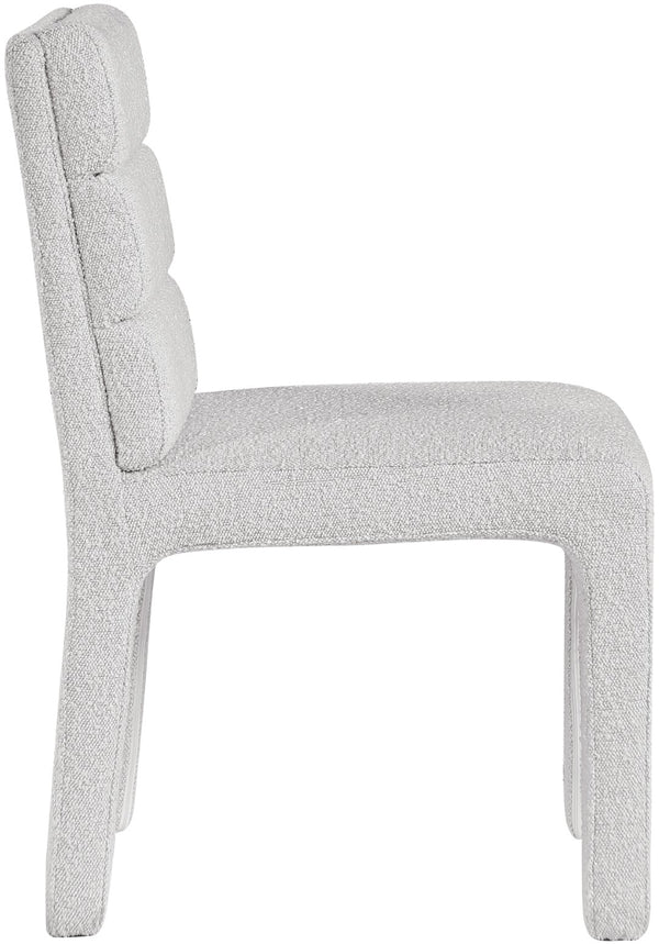Kai Boucle Fabric / Metal / Plywood / Foam Contemporary Cream Boucle Fabric Dining Chair - 19" W x 23" D x 34" H