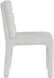 Kai Boucle Fabric / Metal / Plywood / Foam Contemporary Cream Boucle Fabric Dining Chair - 19" W x 23" D x 34" H