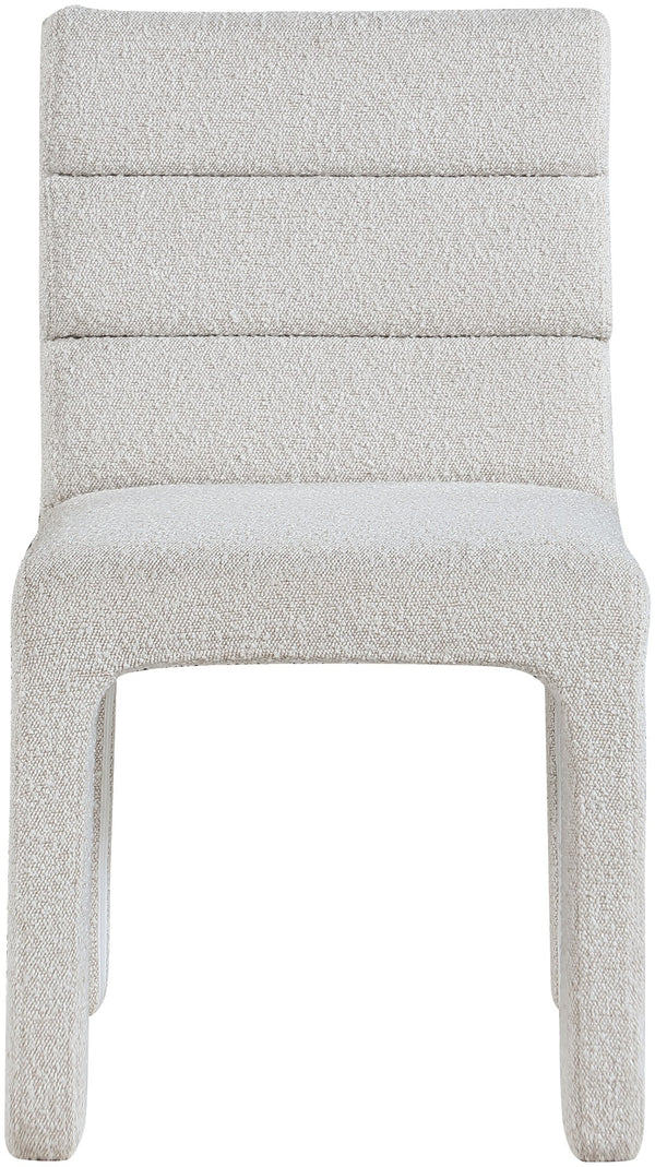 Kai Boucle Fabric / Metal / Plywood / Foam Contemporary Cream Boucle Fabric Dining Chair - 19" W x 23" D x 34" H