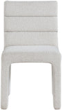 Kai Boucle Fabric / Metal / Plywood / Foam Contemporary Cream Boucle Fabric Dining Chair - 19" W x 23" D x 34" H