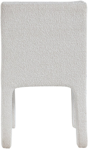 Kai Boucle Fabric / Metal / Plywood / Foam Contemporary Cream Boucle Fabric Dining Chair - 19" W x 23" D x 34" H