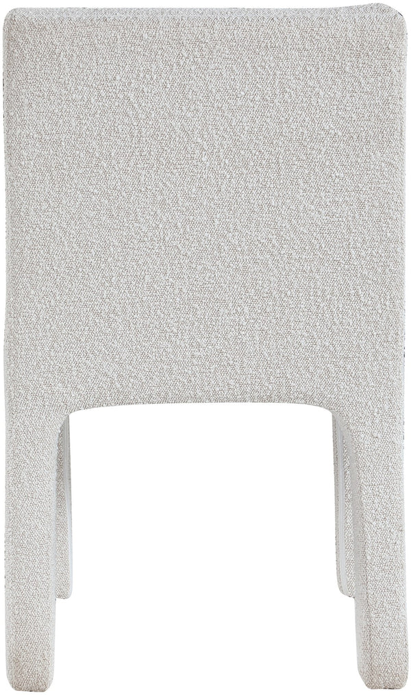 Kai Boucle Fabric / Metal / Plywood / Foam Contemporary Cream Boucle Fabric Dining Chair - 19" W x 23" D x 34" H