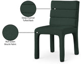 Kai Boucle Fabric / Metal / Plywood / Foam Contemporary Green Boucle Fabric Dining Chair - 19" W x 23" D x 34" H