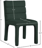 Kai Boucle Fabric / Metal / Plywood / Foam Contemporary Green Boucle Fabric Dining Chair - 19" W x 23" D x 34" H