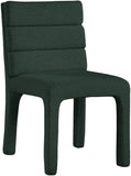 Kai Boucle Fabric / Metal / Plywood / Foam Contemporary Green Boucle Fabric Dining Chair - 19" W x 23" D x 34" H