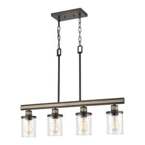 Beaufort 30'' Wide 4-Light Linear Chandelier - Anvil Iron