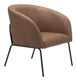 Zuo Modern Quinten 100% Polyester, Plywood, Steel Modern Commercial Grade Accent Chair Vintage Brown, Black 100% Polyester, Plywood, Steel