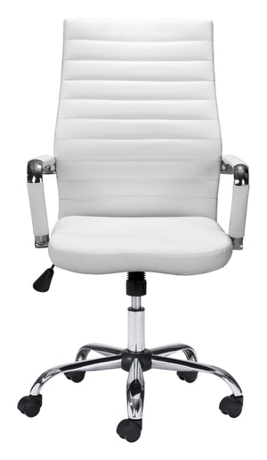 Zuo Modern Primero 100% Polyurethane, Plywood, Steel Modern Commercial Grade Office Chair White, Silver 100% Polyurethane, Plywood, Steel
