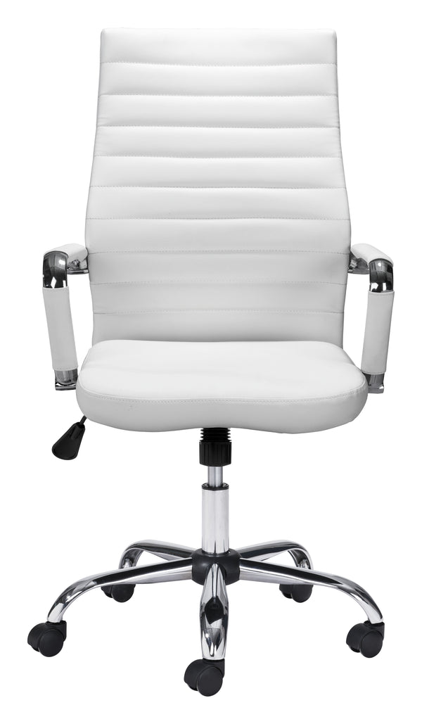 Zuo Modern Primero 100% Polyurethane, Plywood, Steel Modern Commercial Grade Office Chair White, Silver 100% Polyurethane, Plywood, Steel
