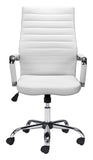 Zuo Modern Primero 100% Polyurethane, Plywood, Steel Modern Commercial Grade Office Chair White, Silver 100% Polyurethane, Plywood, Steel