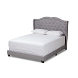 Aden Modern and Contemporary Grey Fabric Upholstered Queen Size Bed