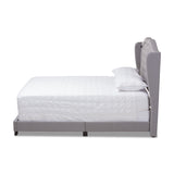 Baxton Studio Aden Modern and Contemporary Grey Fabric Upholstered King Size Bed