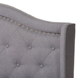 Baxton Studio Aden Modern and Contemporary Grey Fabric Upholstered King Size Bed