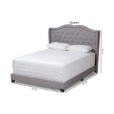 Baxton Studio Aden Modern and Contemporary Grey Fabric Upholstered King Size Bed