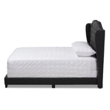 Baxton Studio Aden Modern and Contemporary Charcoal Grey Fabric Upholstered King Size Bed