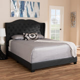 Baxton Studio Aden Modern and Contemporary Charcoal Grey Fabric Upholstered King Size Bed
