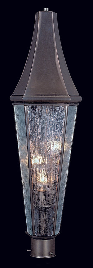 3-Light Siena Bronze Le Havre Exterior Post Mount