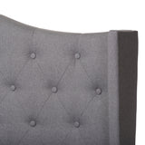 Baxton Studio Alesha Modern and Contemporary Grey Fabric Upholstered Queen Size Bed