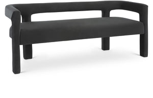 Athena Velvet / Engineered Wood / Foam Contemporary Black Velvet Bench - 66.5" W x 21" D x 27" H