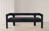 Athena Velvet / Engineered Wood / Foam Contemporary Black Velvet Bench - 66.5" W x 21" D x 27" H