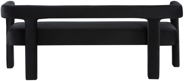 Athena Velvet / Engineered Wood / Foam Contemporary Black Velvet Bench - 66.5" W x 21" D x 27" H