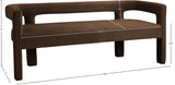 Athena Velvet / Engineered Wood / Foam Contemporary Brown Velvet Bench - 66.5" W x 21" D x 27" H