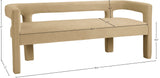 Athena Velvet / Engineered Wood / Foam Contemporary Camel Velvet Bench - 66.5" W x 21" D x 27" H