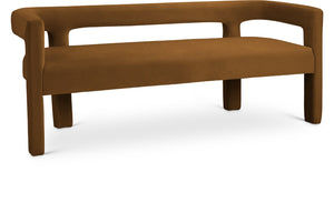 Athena Velvet / Engineered Wood / Foam Contemporary Saddle  Velvet Bench - 66.5" W x 21" D x 27" H